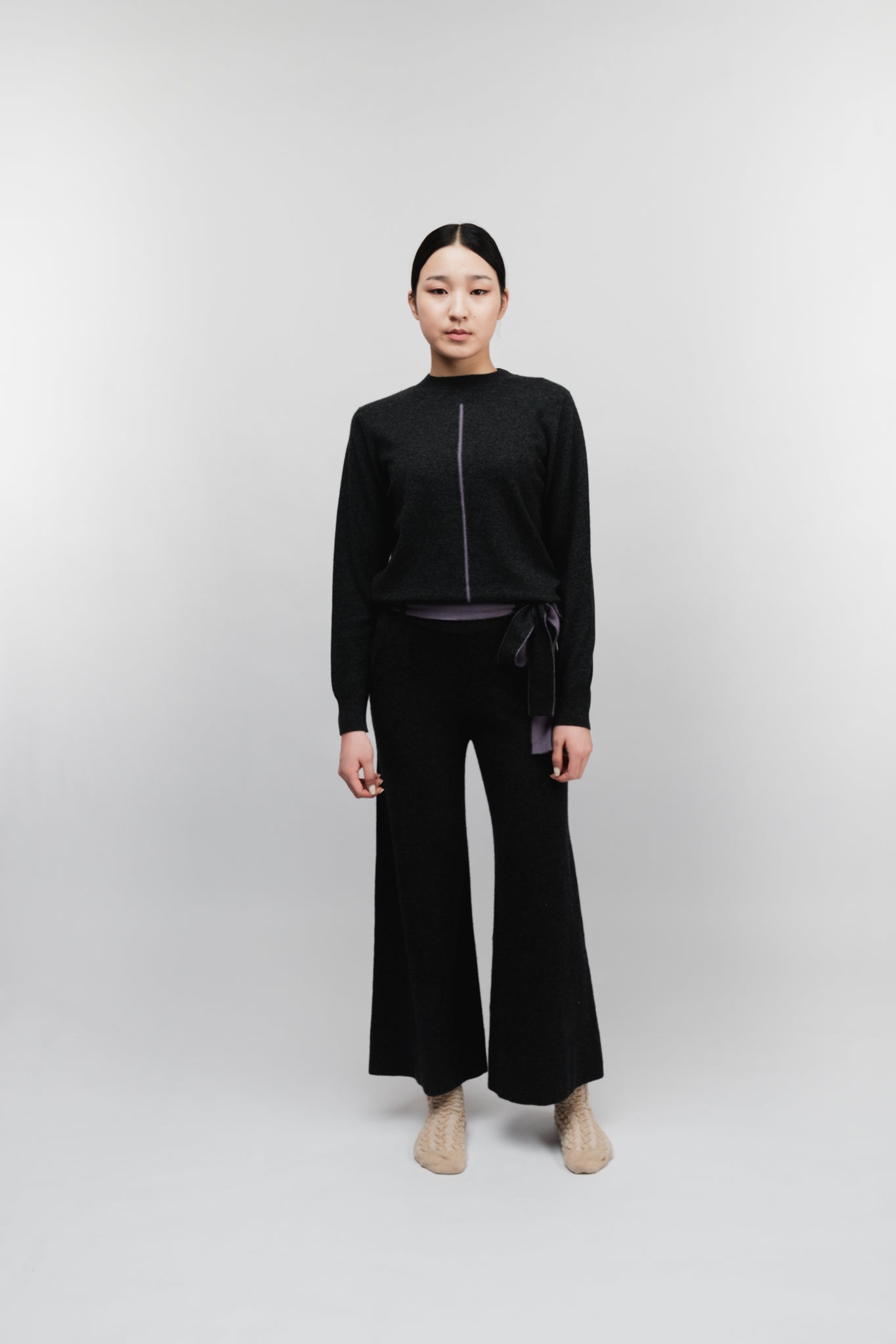 Luxe Noir Cashmere Pants (Set)