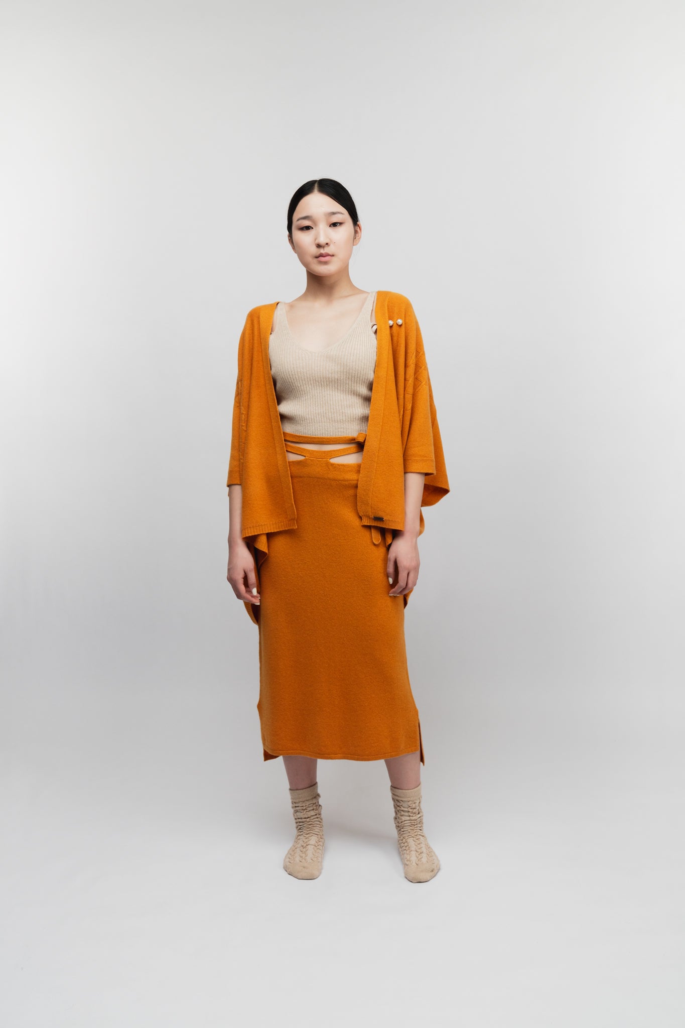 (Made to order) Classic cashmere A-line skirt