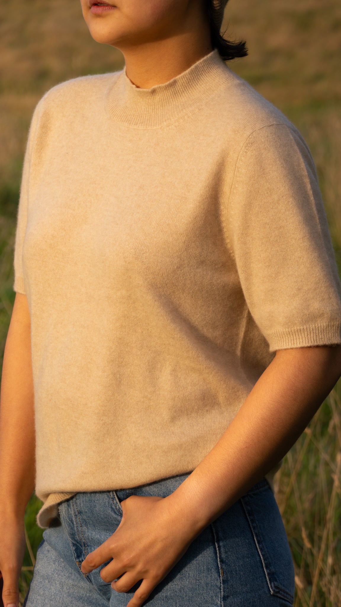 Undyed baby cashmere top