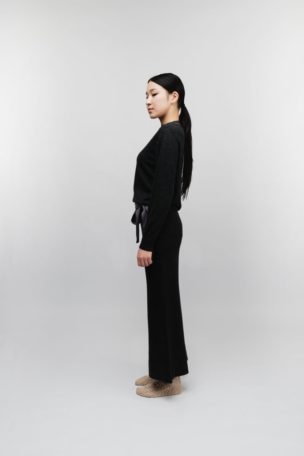 Luxe Noir Cashmere Pants (Set)