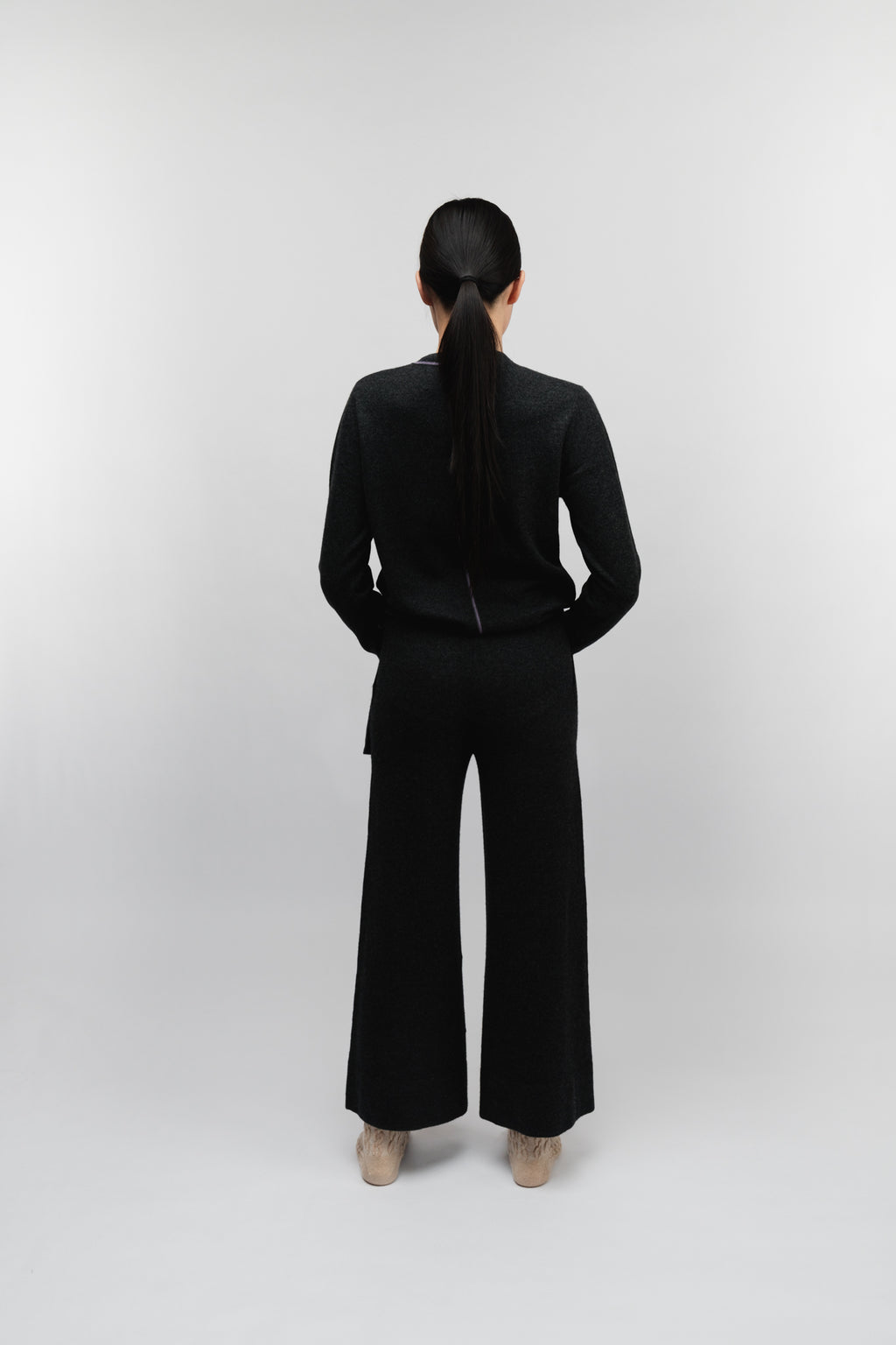Luxe Noir Cashmere Pants (Set)