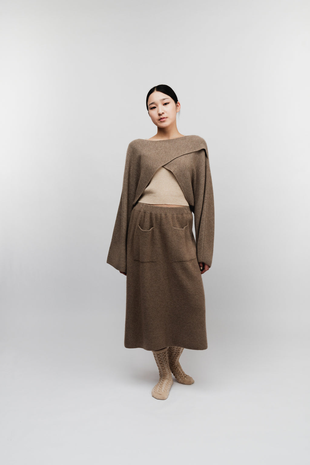 Cozy Chic Pocket Midi Skirt