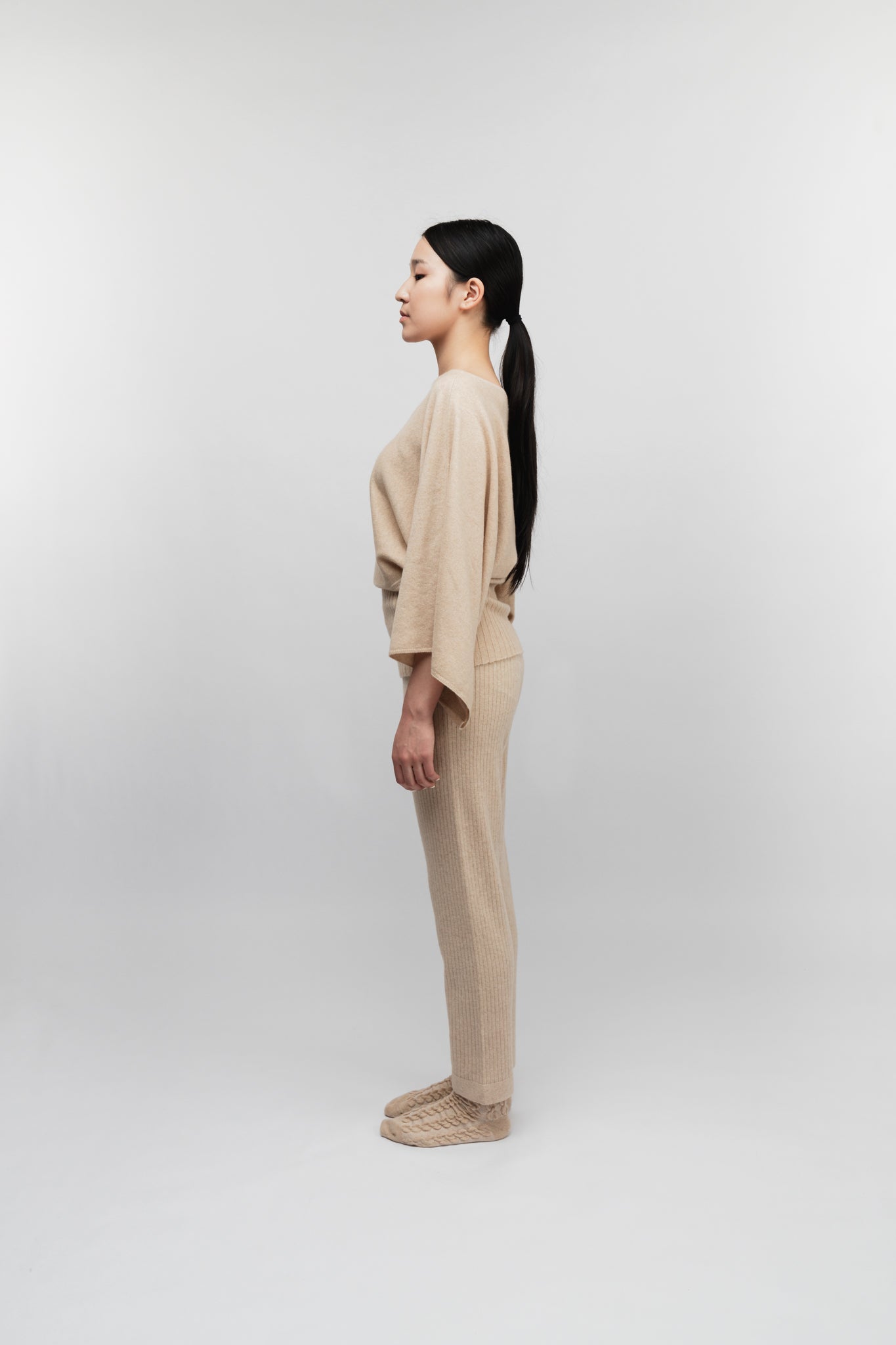 Batwing-sleeve sweater