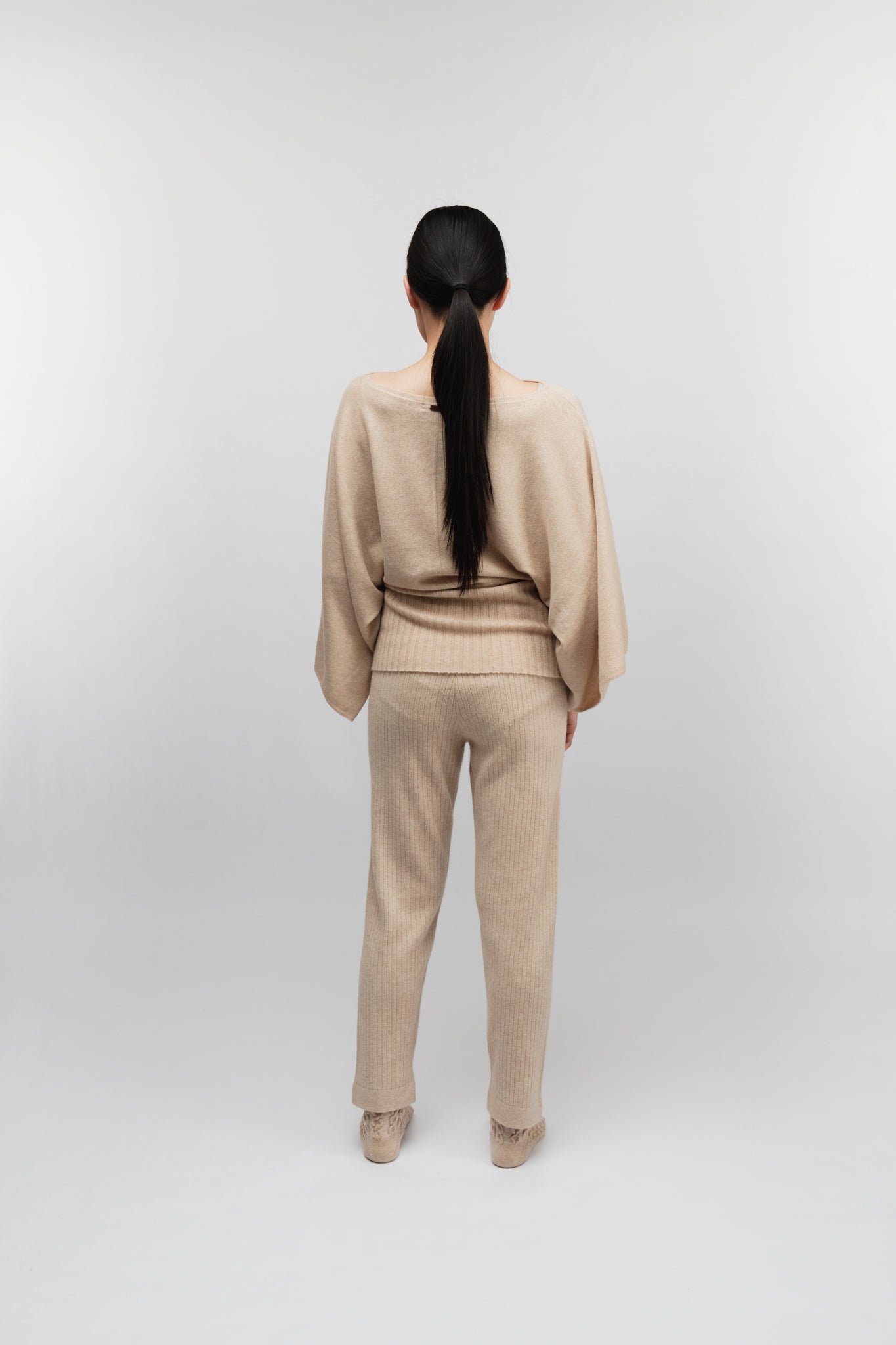 Batwing-sleeve sweater