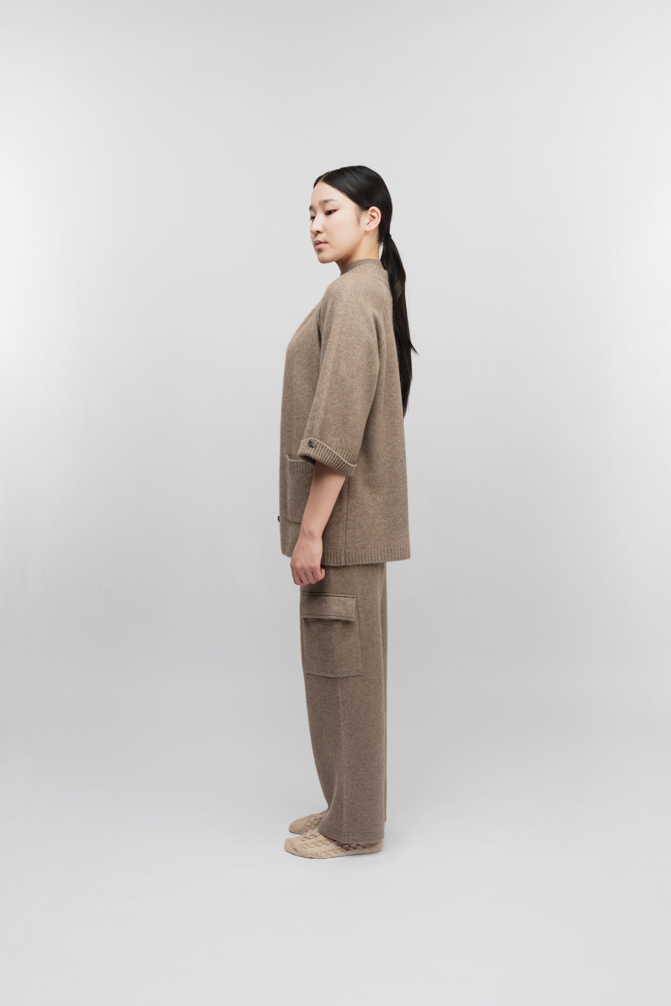 Cashmere Cardigan with short sleeve