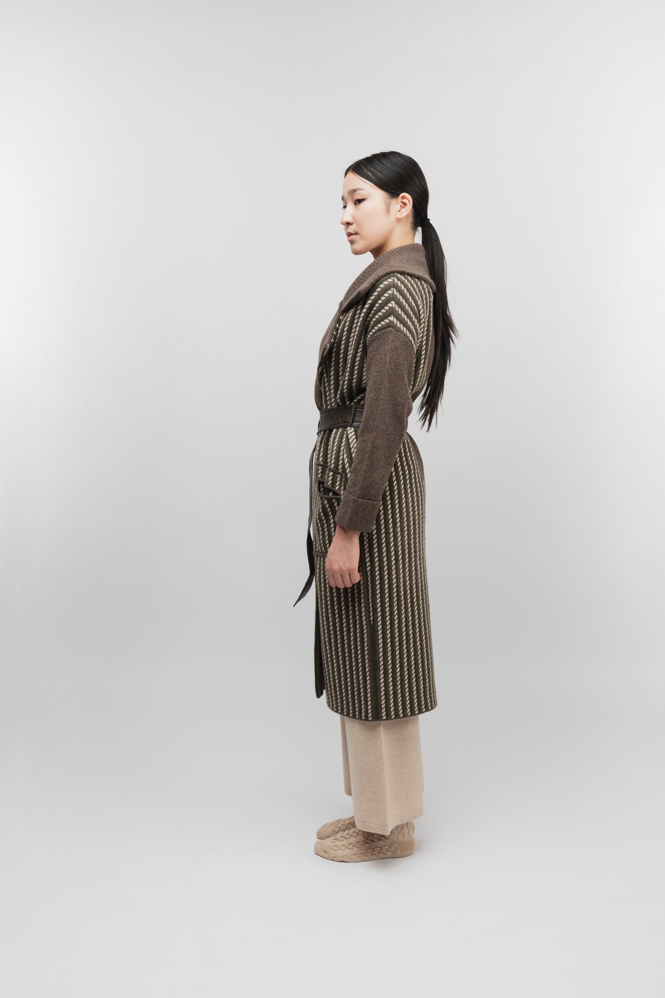 (Made to order) Dual-Tone Longline Coat (Caramel)