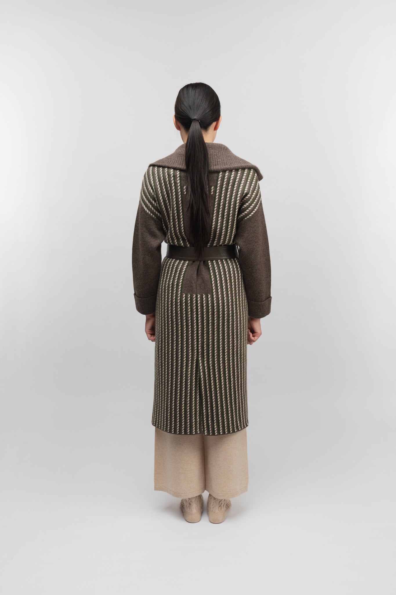 (Made to order) Dual-Tone Longline Coat (Caramel)