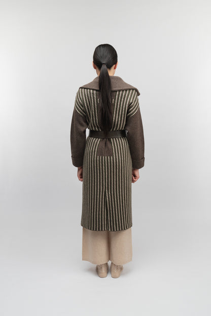 (Made to order) Dual-Tone Longline Coat (Caramel)
