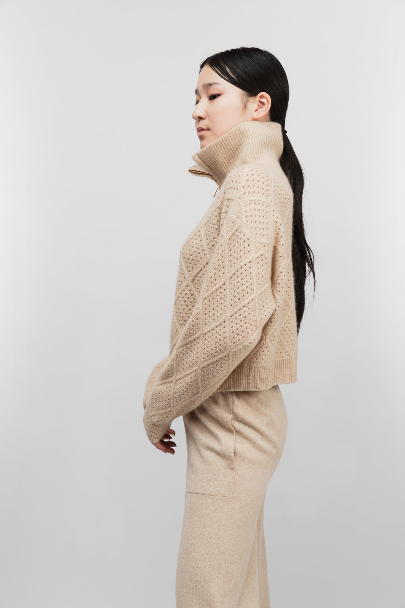 (Made to Order) Cashmere Zip Cardigan