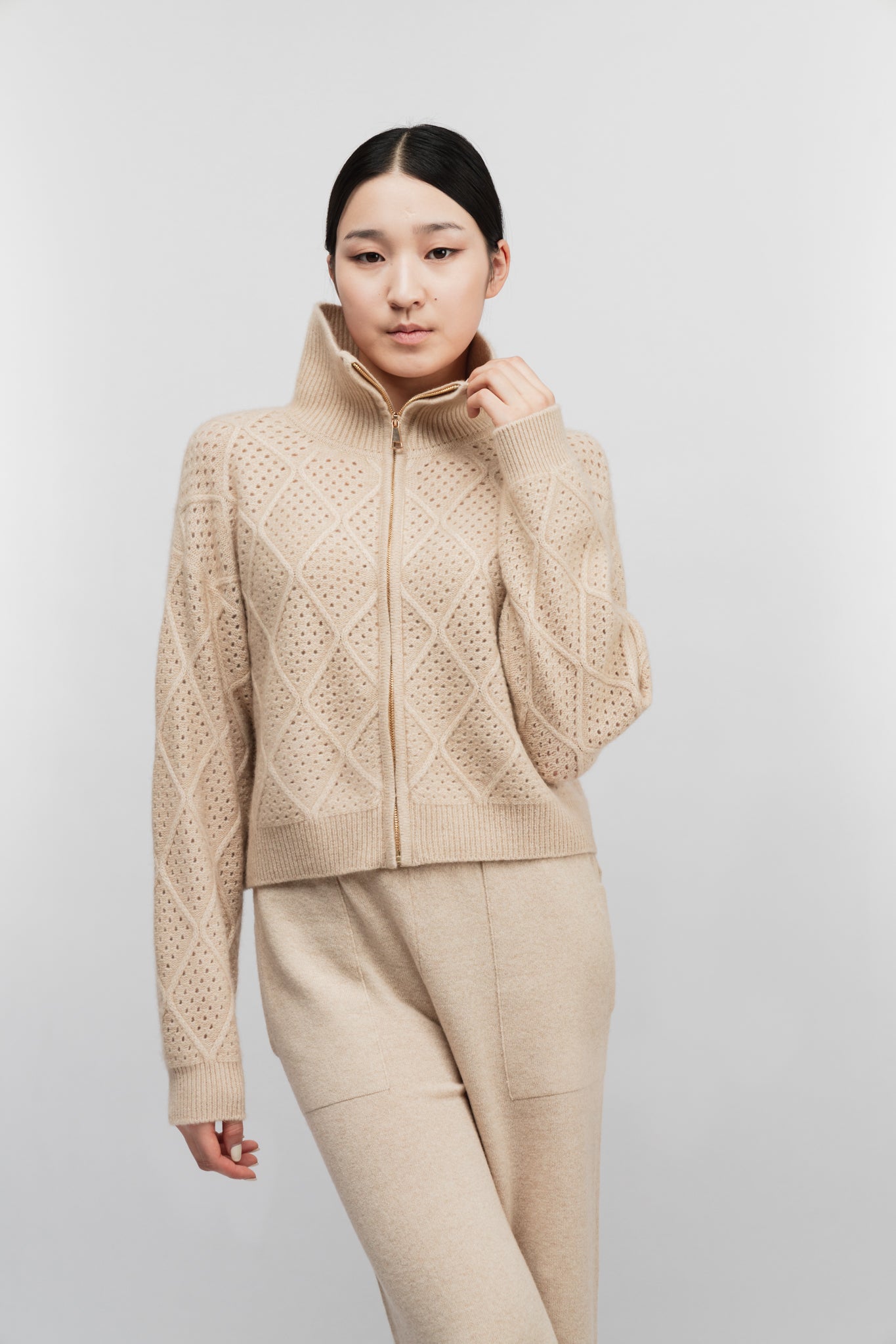 (Made to Order) Cashmere Zip Cardigan