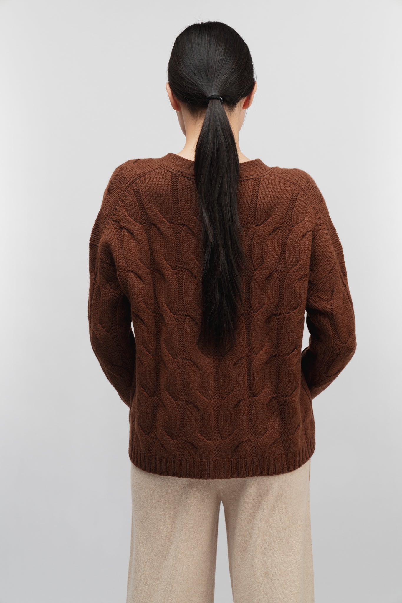 (Made to Order) Cashmere Coffee Cardigan