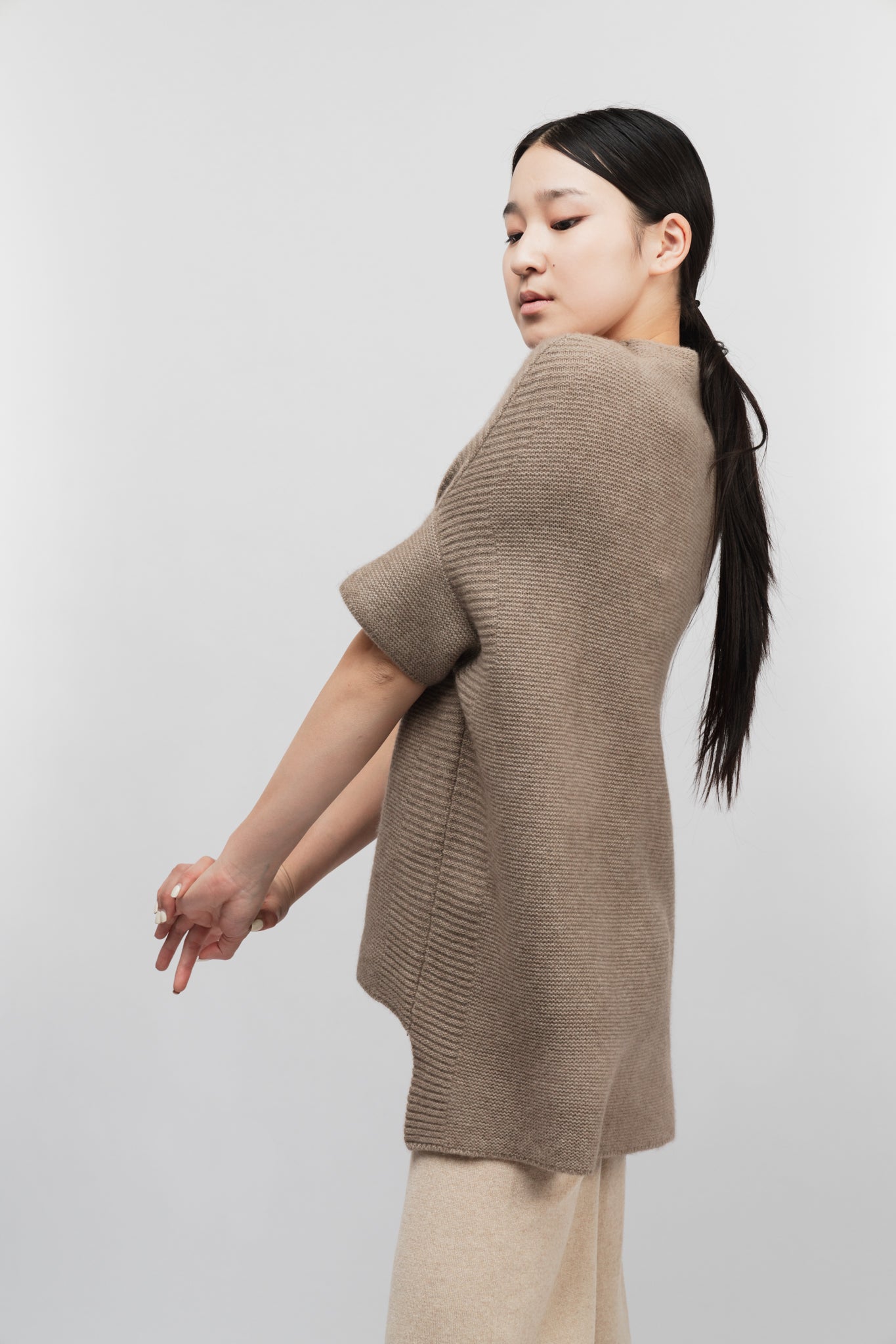 Luxe Asymmetry Knit Poncho