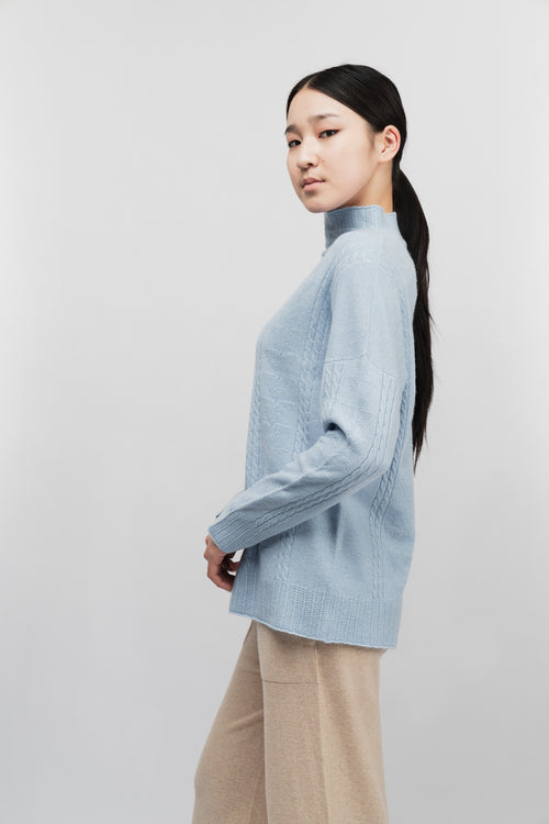 (Made to Order) Cashmere baby blue sweater