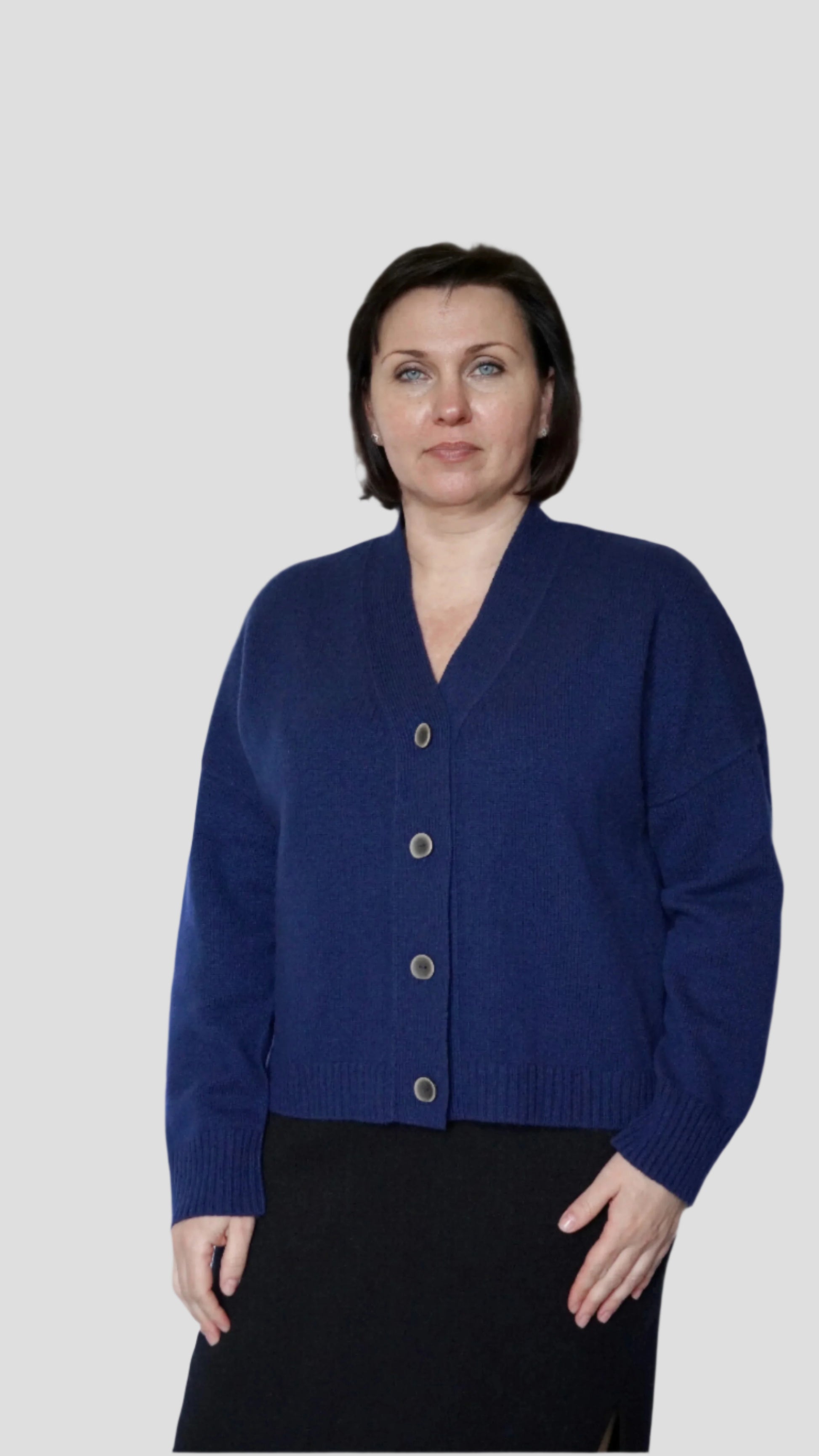 Cashmere Navy Cardigan